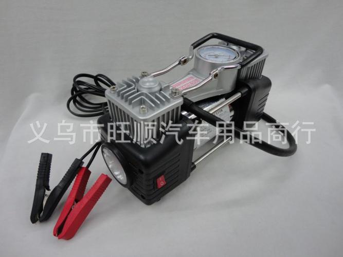 739 高檔車載金屬帶燈充氣泵,雙缸大功率打氣泵